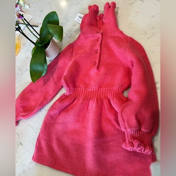 Janie & Jack dress THE COZY JOY SWEATER DRESS pink 2T NWOT excellent condition - Picture 6 of 7